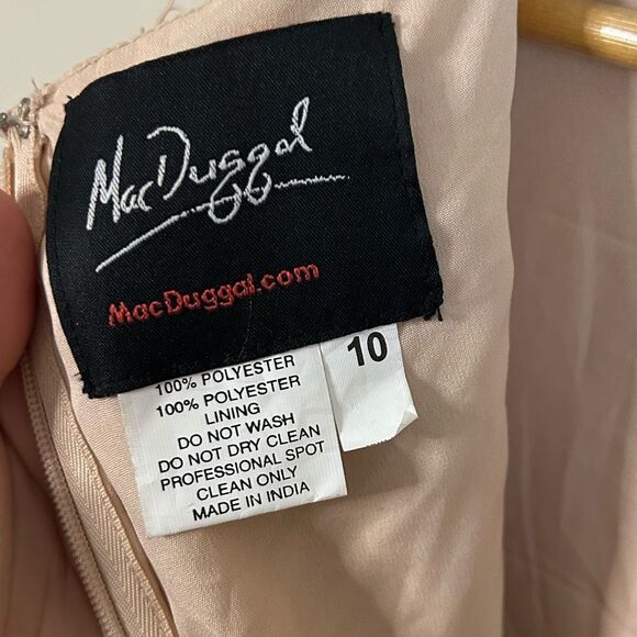 Mac Duggal Floral Skirt Sequin Midi Length Dress Style 10691 Size 10 - Picture 6 of 11